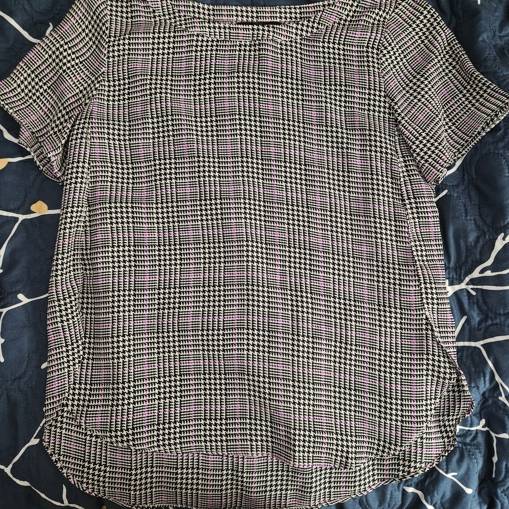 Banana Republic Black and White Plaid Blouse